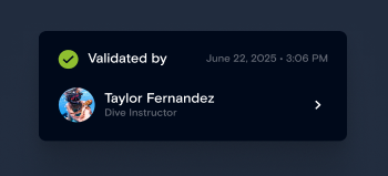 Get your dives validated by a pro