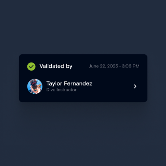 Get your dives validated by a pro